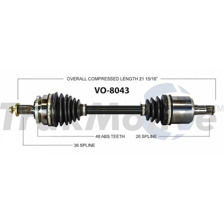 Surtrack Axle Cv Axle Shaft, Vo-8043 VO-8043
